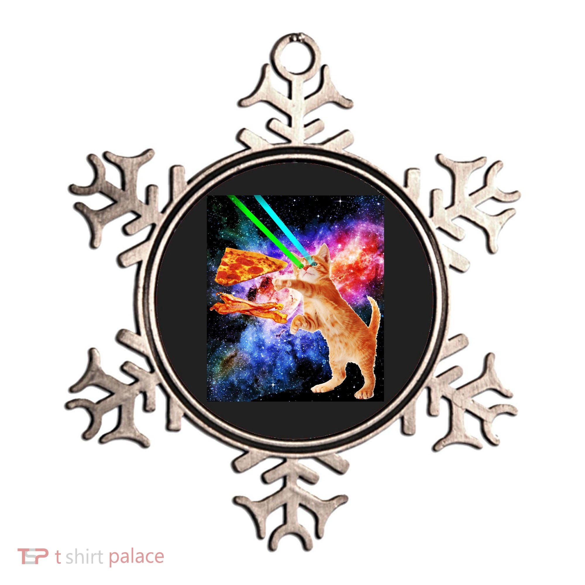 Space Hunger Flying Cat Pizza Bacon1 Ornament