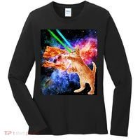 Space Hunger Flying Cat Pizza Bacon1 Women's Long Sleeve Shirt thumb 0