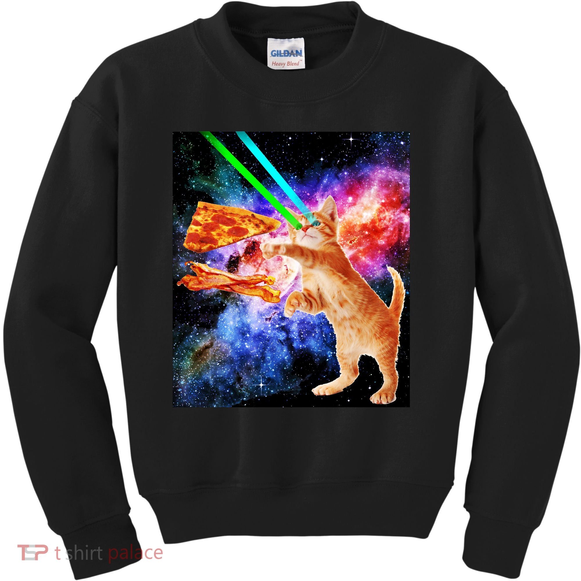 Space Hunger Flying Cat Pizza Bacon1 Kids Sweatshirt
