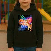 Space Hunger Flying Cat Pizza Bacon1 Kids Hoodie thumb 3