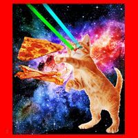 Space Hunger Flying Cat Pizza Bacon1 Santa Hat thumb 1