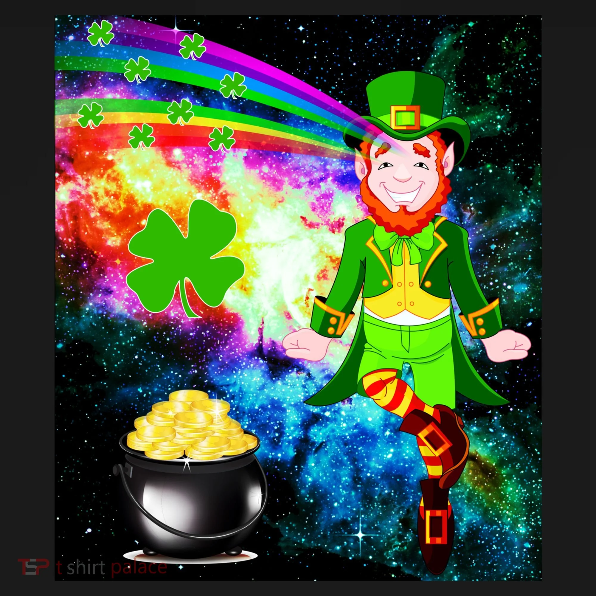 Space Hunger Irish in Space Rainbow Laser Doggie Tank