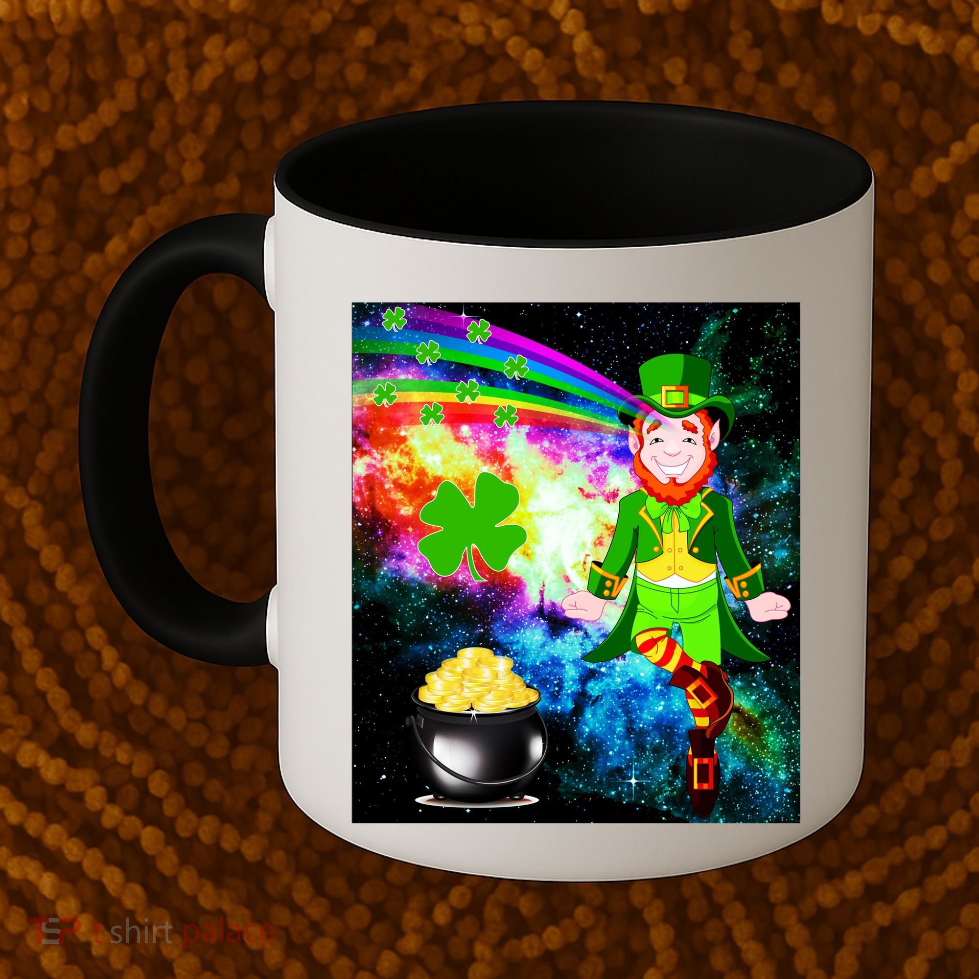 Space Hunger Irish in Space Rainbow Laser Coffee Mug
