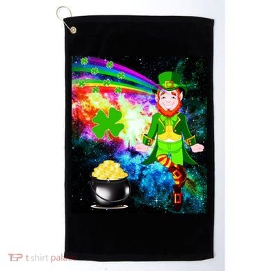 Space Hunger Irish in Space Rainbow Laser Golf Towel