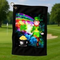 Space Hunger Irish in Space Rainbow Laser Golf Towel thumb 1