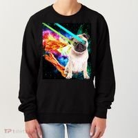 Space Hunger Pug Laser Pizza Bacon Women's Sweatshirt thumb 0