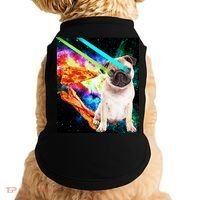 Space Hunger Pug Laser Pizza Bacon Doggie Tank thumb 0
