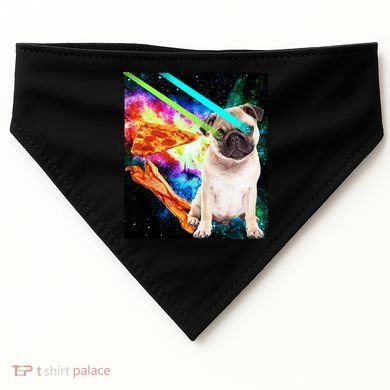 Space Hunger Pug Laser Pizza Bacon USA-Made Doggie Bandana