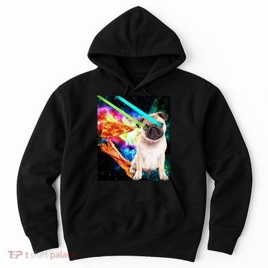 Space Hunger Pug Laser Pizza Bacon Hoodie