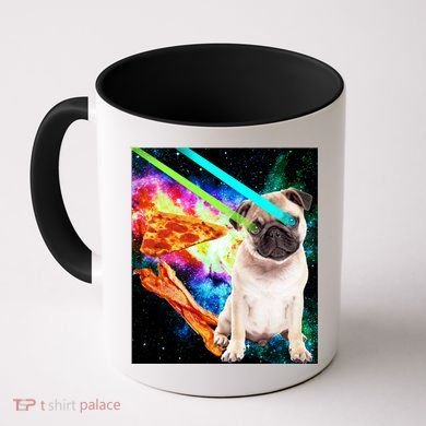 Space Hunger Pug Laser Pizza Bacon Coffee Mug