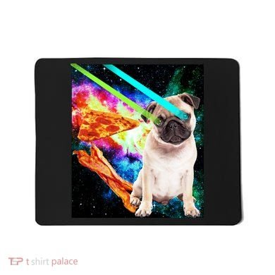 Space Hunger Pug Laser Pizza Bacon Mousepad