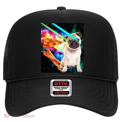 Space Hunger Pug Laser Pizza Bacon Hat