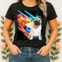 Space Hunger Pug Laser Pizza Bacon Women's T-Shirt thumb 2