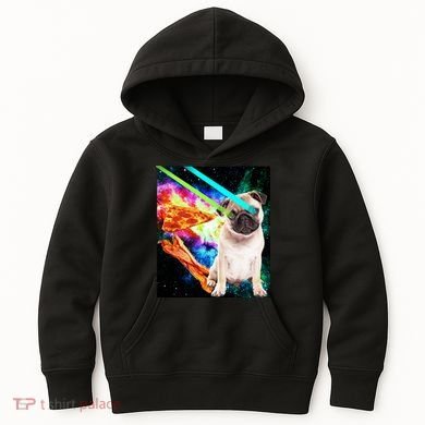Space Hunger Pug Laser Pizza Bacon Kids Hoodie