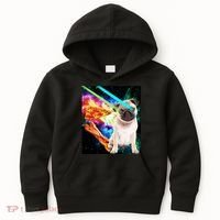 Space Hunger Pug Laser Pizza Bacon Kids Hoodie thumb 0