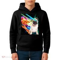 Space Hunger Pug Laser Pizza Bacon Kids Hoodie thumb 4