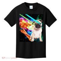 Space Hunger Pug Laser Pizza Bacon Kids T-Shirt thumb 0