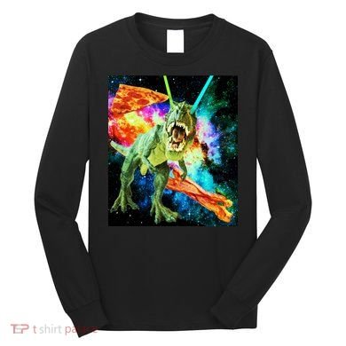 Space Hunger Wars T-Rex Pizza Bacon Long Sleeve Shirt
