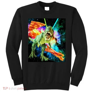 Space Hunger Wars T-Rex Pizza Bacon Sweatshirt