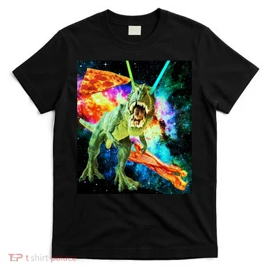 Space Hunger Wars T-Rex Pizza Bacon T-Shirt