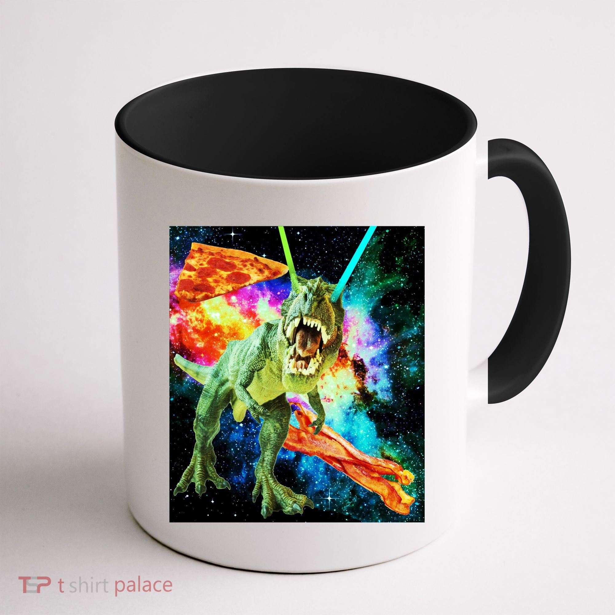 Space Hunger Wars T-Rex Pizza Bacon Coffee Mug