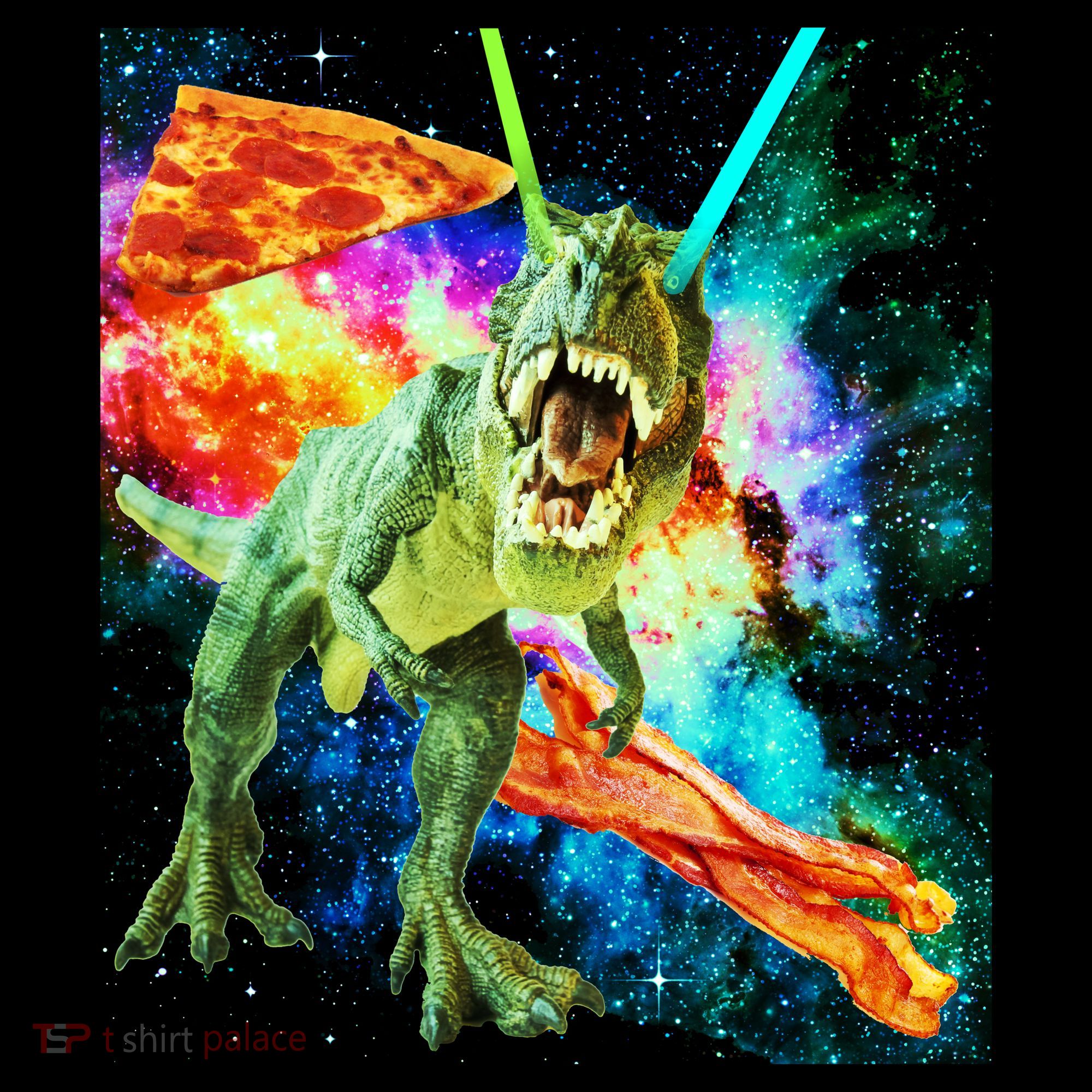 Space Hunger Wars T-Rex Pizza Bacon Mousepad
