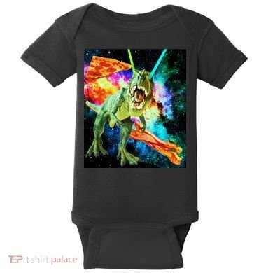 Space Hunger Wars T-Rex Pizza Bacon Baby Bodysuit