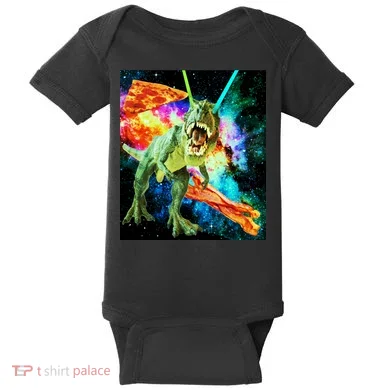 Space Hunger Wars T-Rex Pizza Bacon Baby Bodysuit