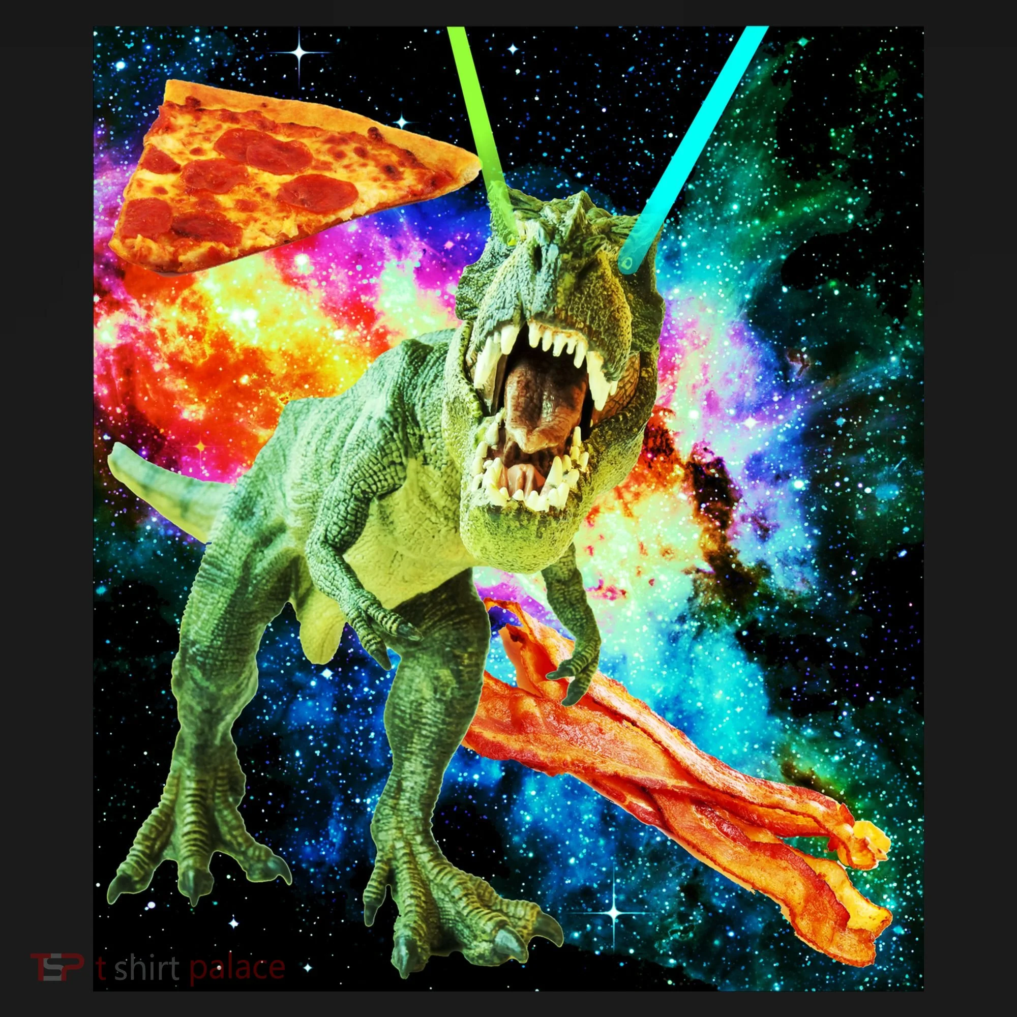 Space Hunger Wars T-Rex Pizza Bacon Toddler T-Shirt