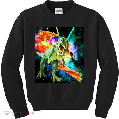 Space Hunger Wars T-Rex Pizza Bacon Kids Sweatshirt
