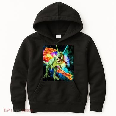 Space Hunger Wars T-Rex Pizza Bacon Kids Hoodie
