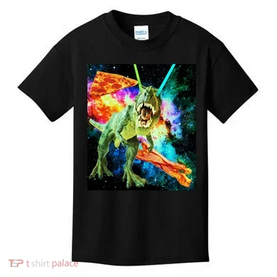 Space Hunger Wars T-Rex Pizza Bacon Kids T-Shirt