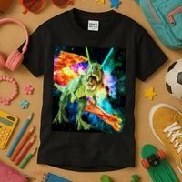 Space Hunger Wars T-Rex Pizza Bacon Kids T-Shirt thumb 3