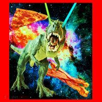 Space Hunger Wars T-Rex Pizza Bacon Santa Hat thumb 1