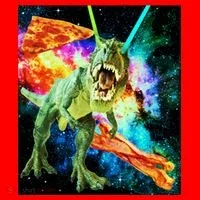 Space Hunger Wars T-Rex Pizza Bacon Santa Hat thumb 1