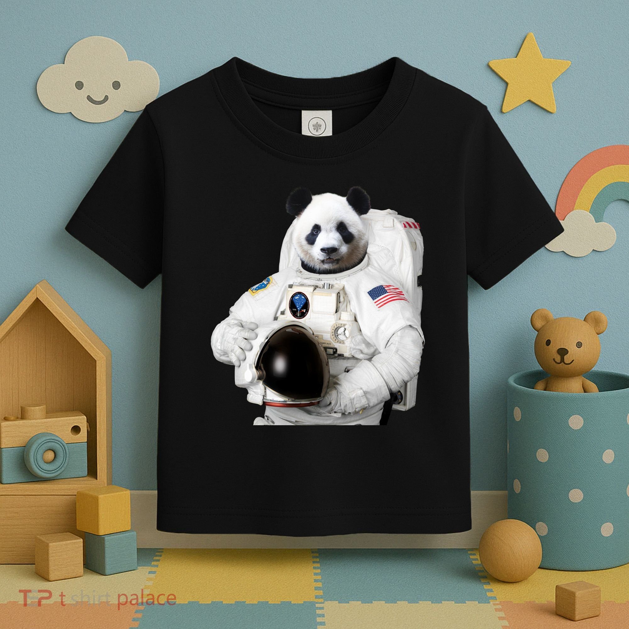 Space Panda USA Astronaut Toddler T-Shirt
