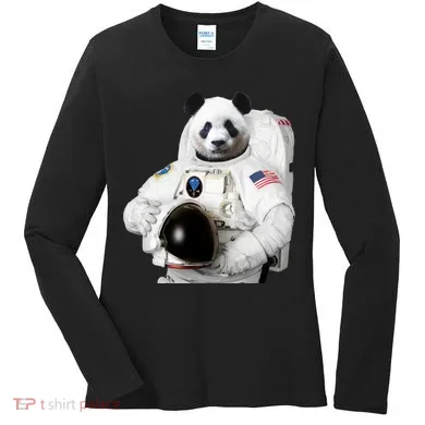 Space Panda USA Astronaut Women's Long Sleeve Shirt