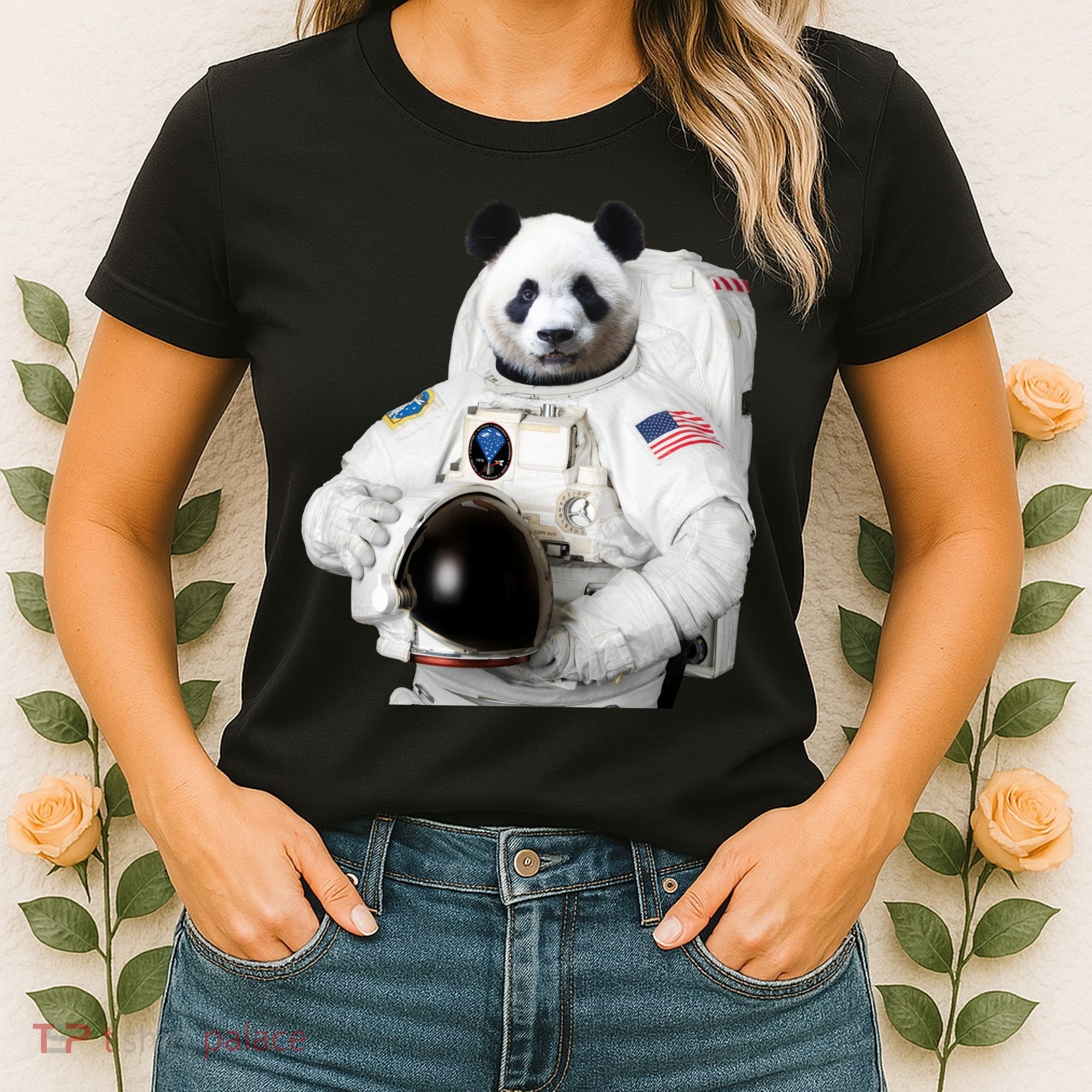 Space Panda USA Astronaut Women's T-Shirt