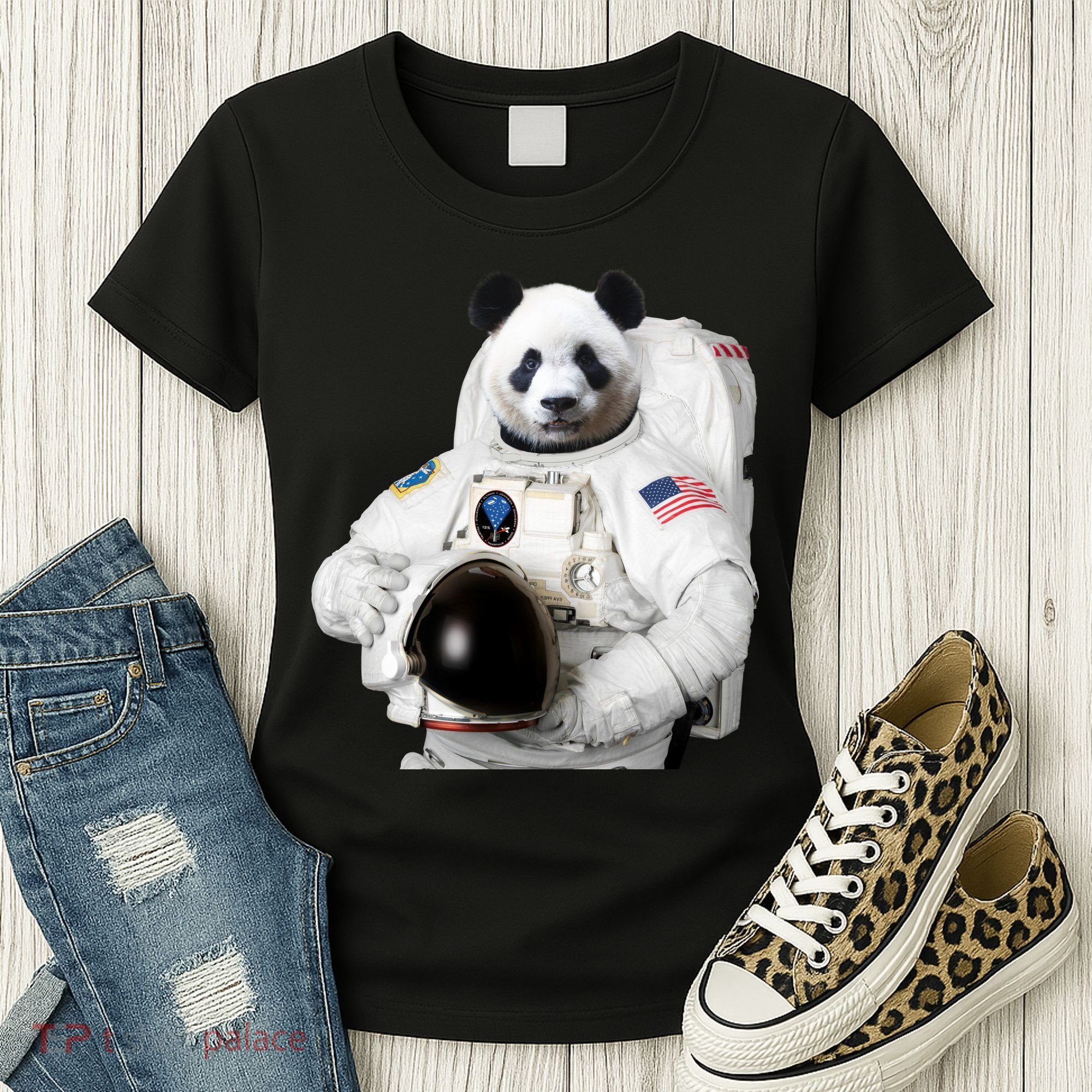 Space Panda USA Astronaut Women's T-Shirt