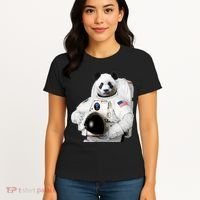 Space Panda USA Astronaut Women's T-Shirt thumb 4