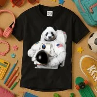 Space Panda USA Astronaut Kids T-Shirt thumb 3