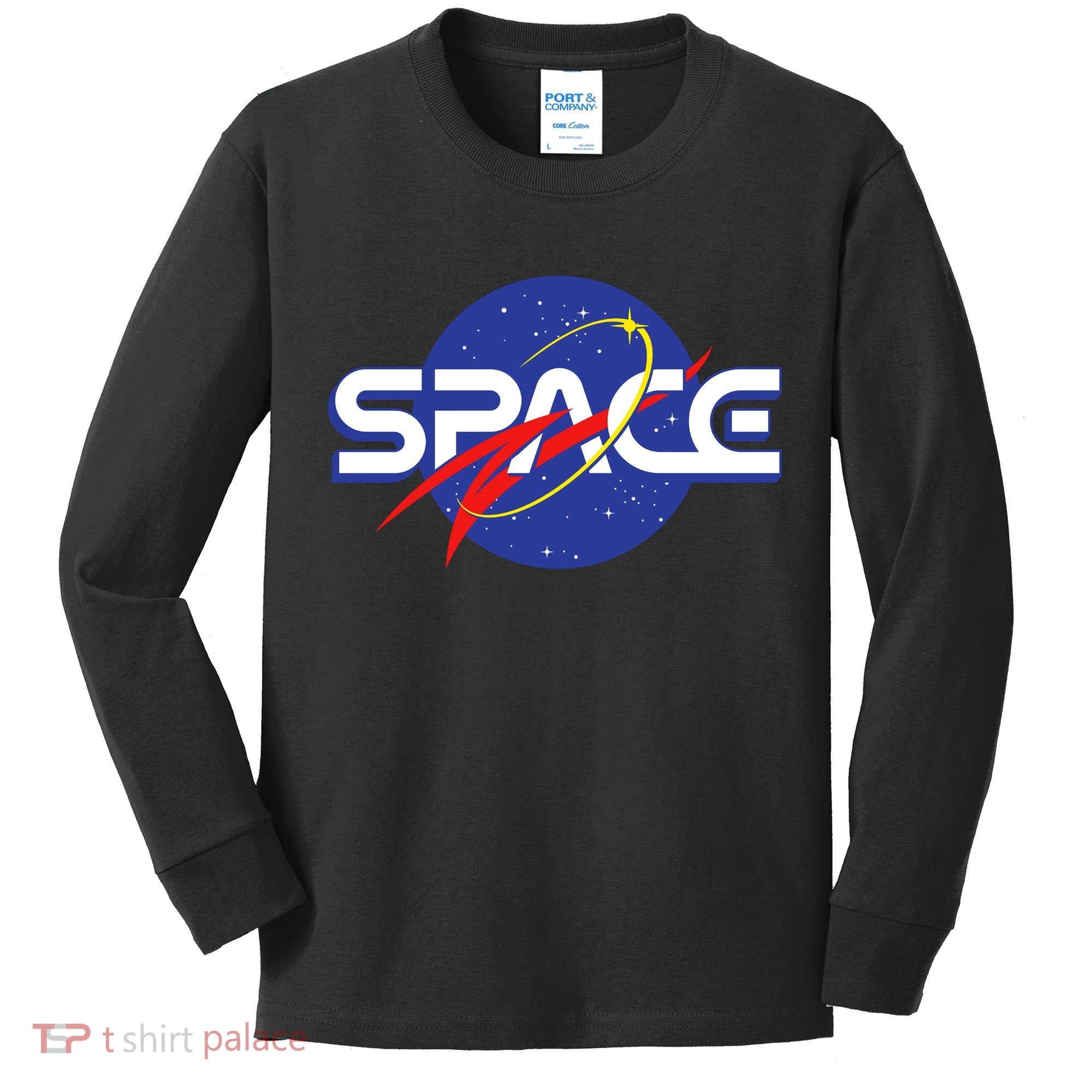 Space Retro logo Kids Long Sleeve Shirt