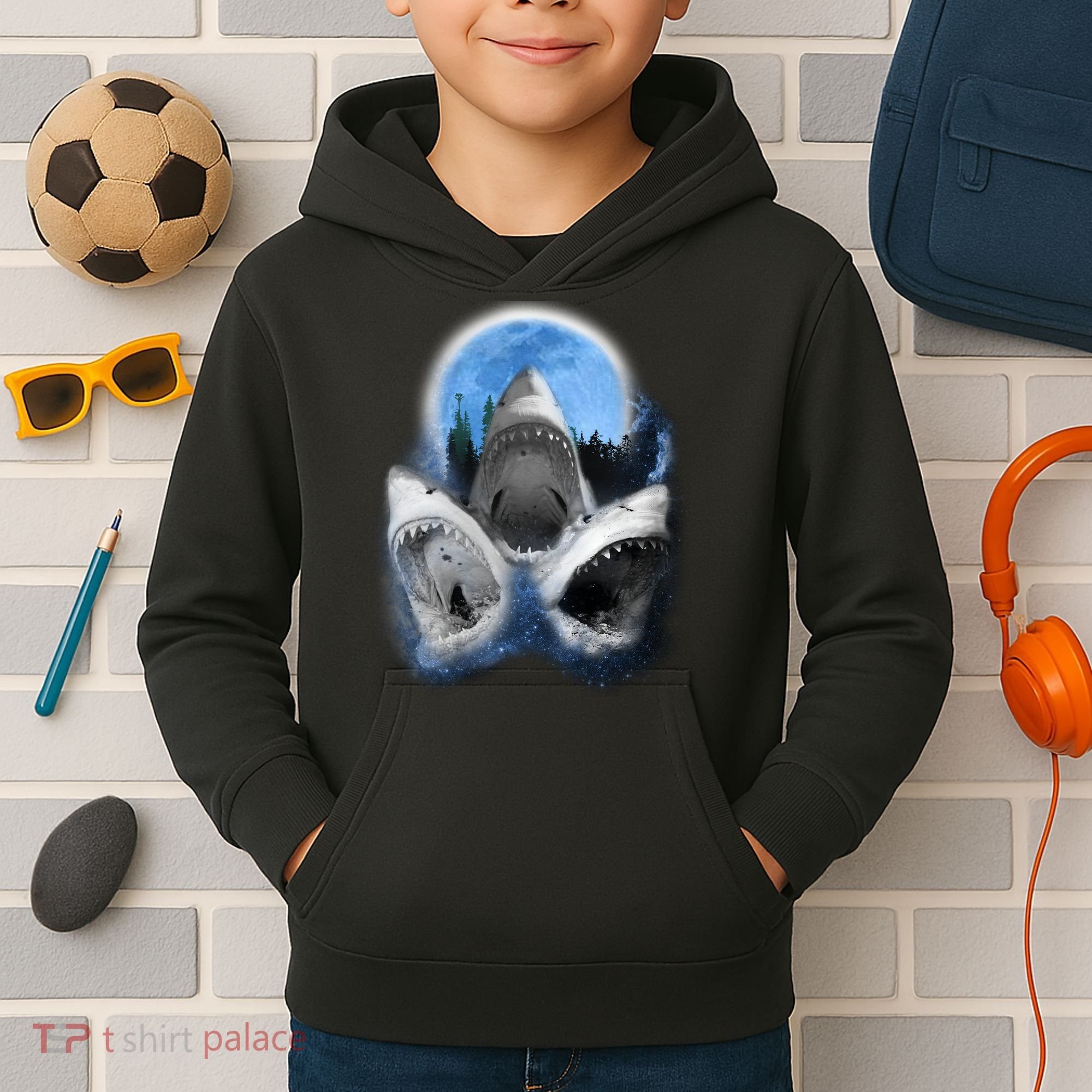 Space Sharks Universe Trio Kids Hoodie