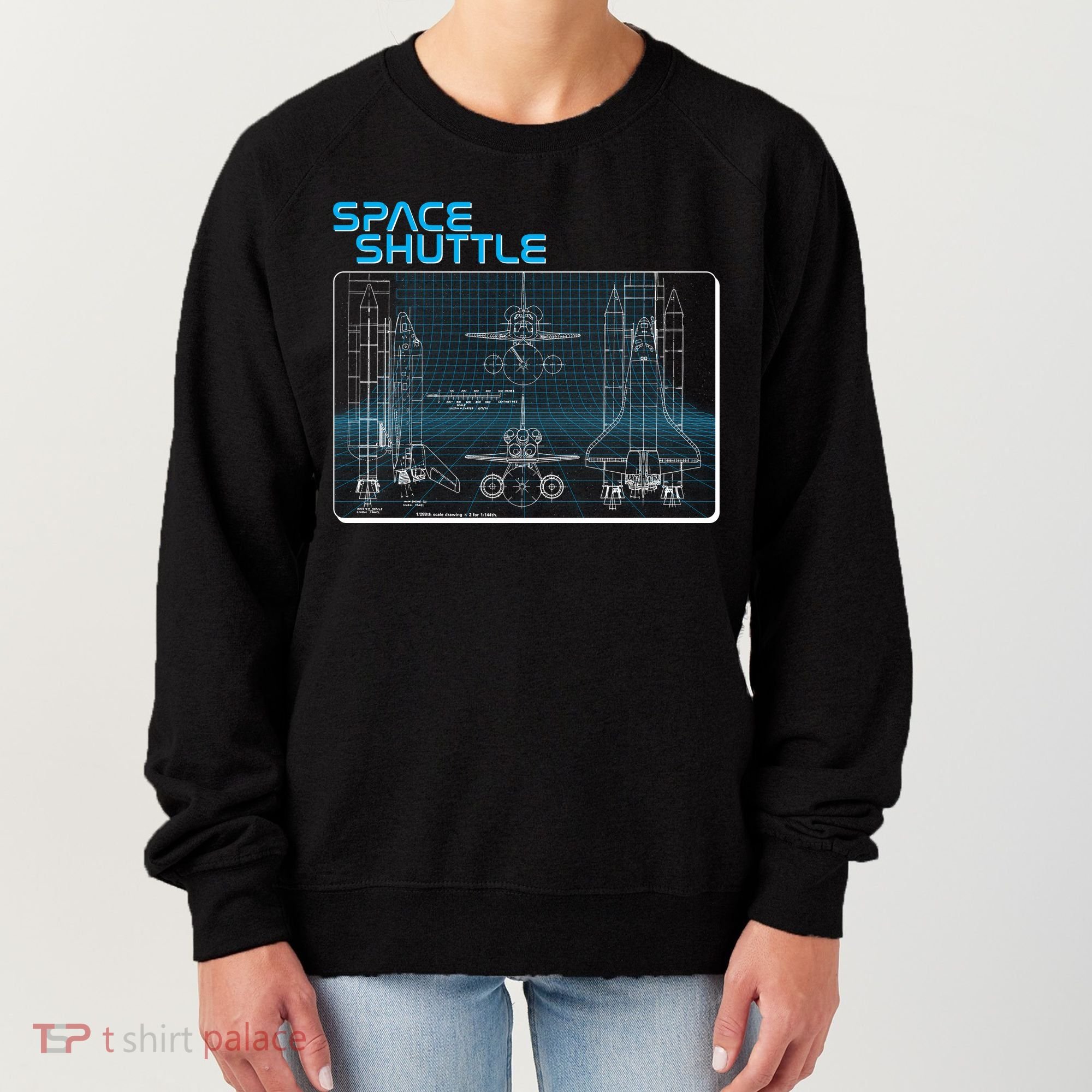 Space Shuttle Diagram Blueprint Women's Sweatshirt