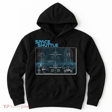 Space Shuttle Diagram Blueprint Hoodie