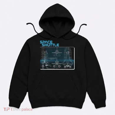 Space Shuttle Diagram Blueprint Hoodie