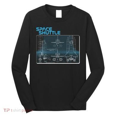 Space Shuttle Diagram Blueprint Long Sleeve Shirt
