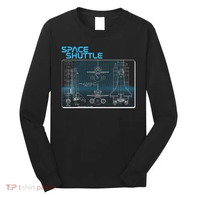 Space Shuttle Diagram Blueprint Long Sleeve Shirt