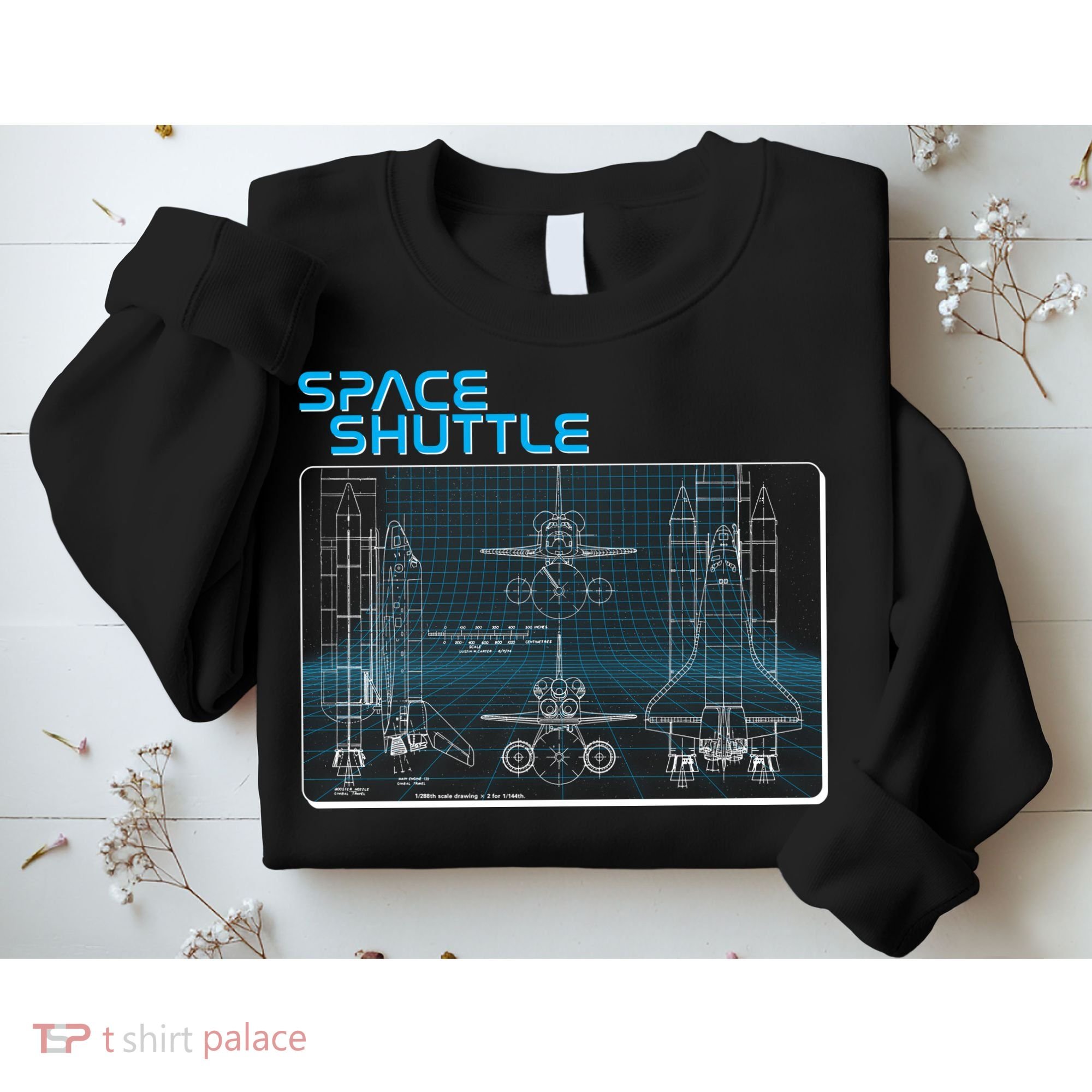 Space Shuttle Diagram Blueprint Sweatshirt