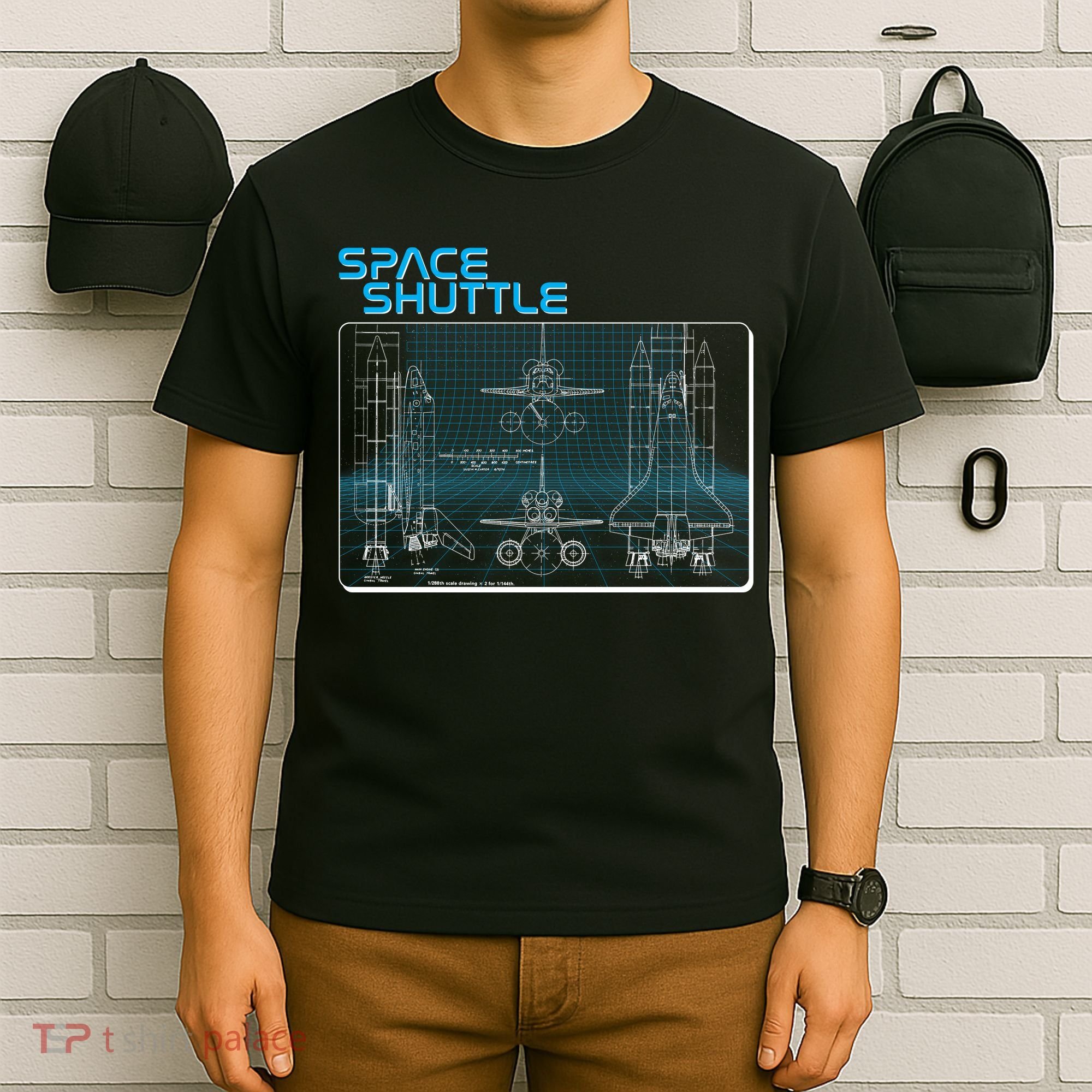 Space Shuttle Diagram Blueprint T-Shirt